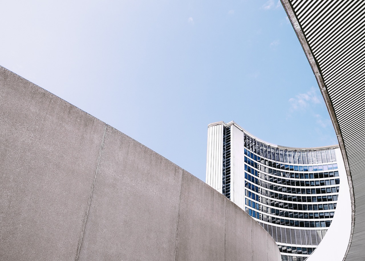 Abstract concrete curve of Toronto City Hall