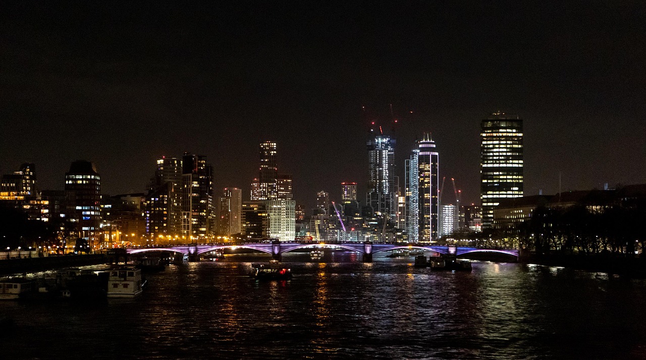 City of London skyline at dusk