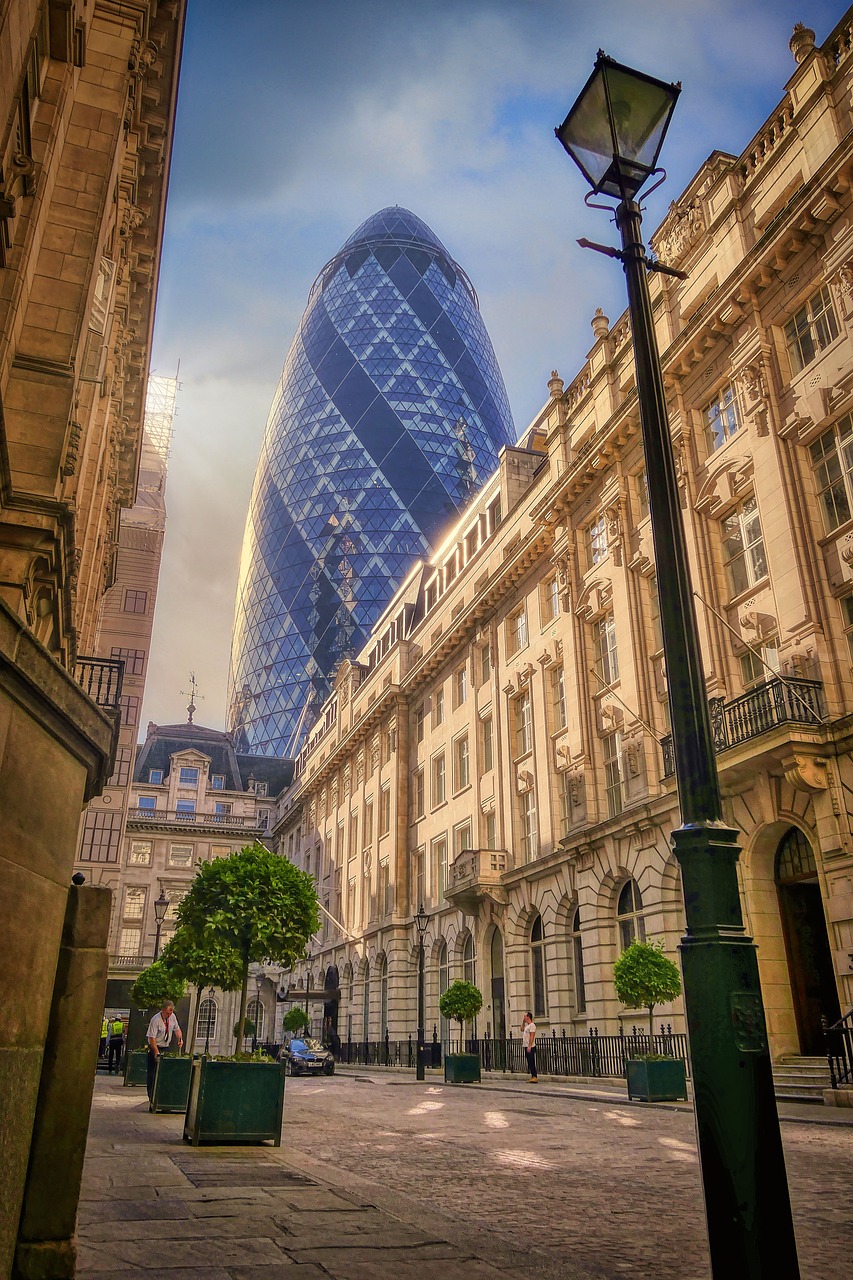 St Helen's Place — a quiet colonnaded street in the City of London